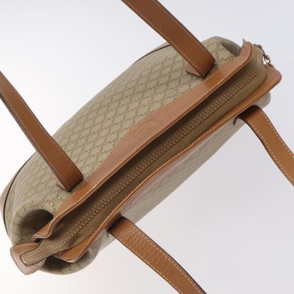 CELINE Macadam Canvas Shoulder Bag Beige Gold - Picture 6 of 13